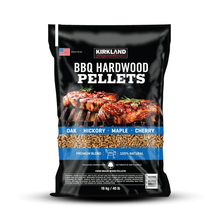 カークランドシグネチャー プレミアムブレンド BBQ ハードウッドペレット 18kg　Kirkland Signature Premium Blend BBQ Hardwood Pellet