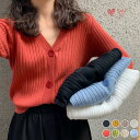 【期間限定!1着半額!まとめ買い2枚購入割引クーポン利用で! 】ニットカーディガン Vネック レディース ニット トップス 長袖 カーディガン リブ 開襟 シン...