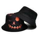【5と0のつく日限定!1着半額!まとめ買い2枚購入割引クーポン利用で! 】ハロウィン パンプキン バケットハット 面白いハロウィンデコレーション フィッシャーマ...