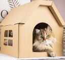 【5と0のつく日限定!1着半額!まとめ買い2枚購入割引クーポン利用で! 】ダンボール 猫 ハウス オールシーズン対応 猫の巣 新しい段ボール 耐摩耗性 猫の爪と...