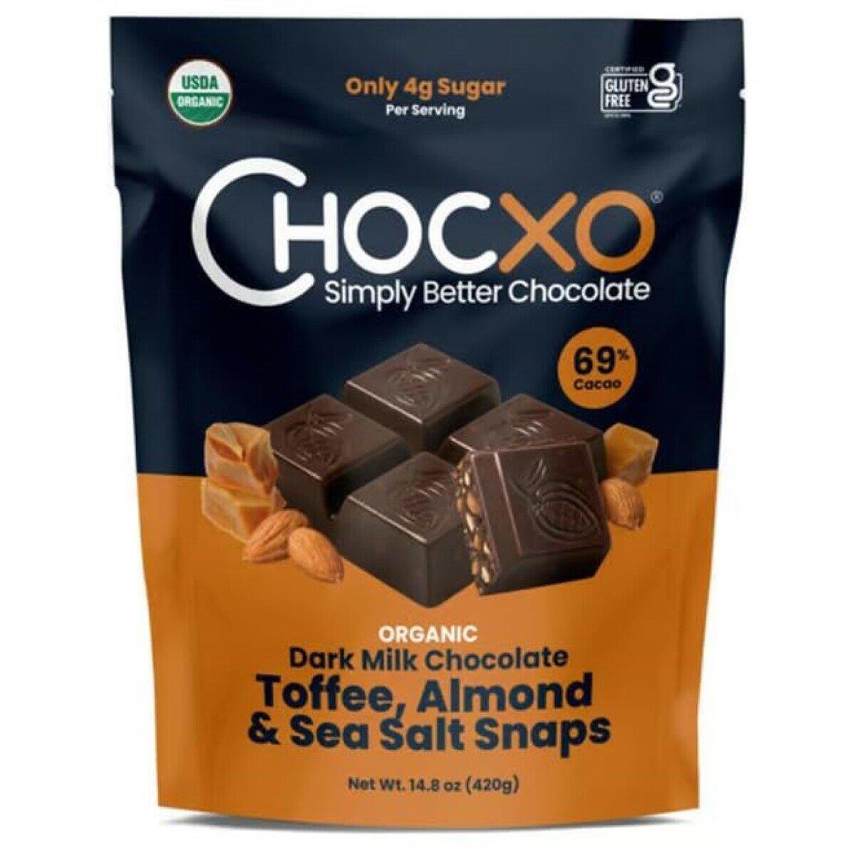 【ポイント最大12倍!お買い物マラソン！】チョコXO オーガニック ダークミルクチョコレート トフィー, アーモンド & シーソルト 420g ct57580