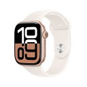 【お買い物マラソン限定!ポイント5倍!期間限定!】Apple Watch Series 10(GPSモデル)- 46mmローズゴールドアルミニウムケース ct6...