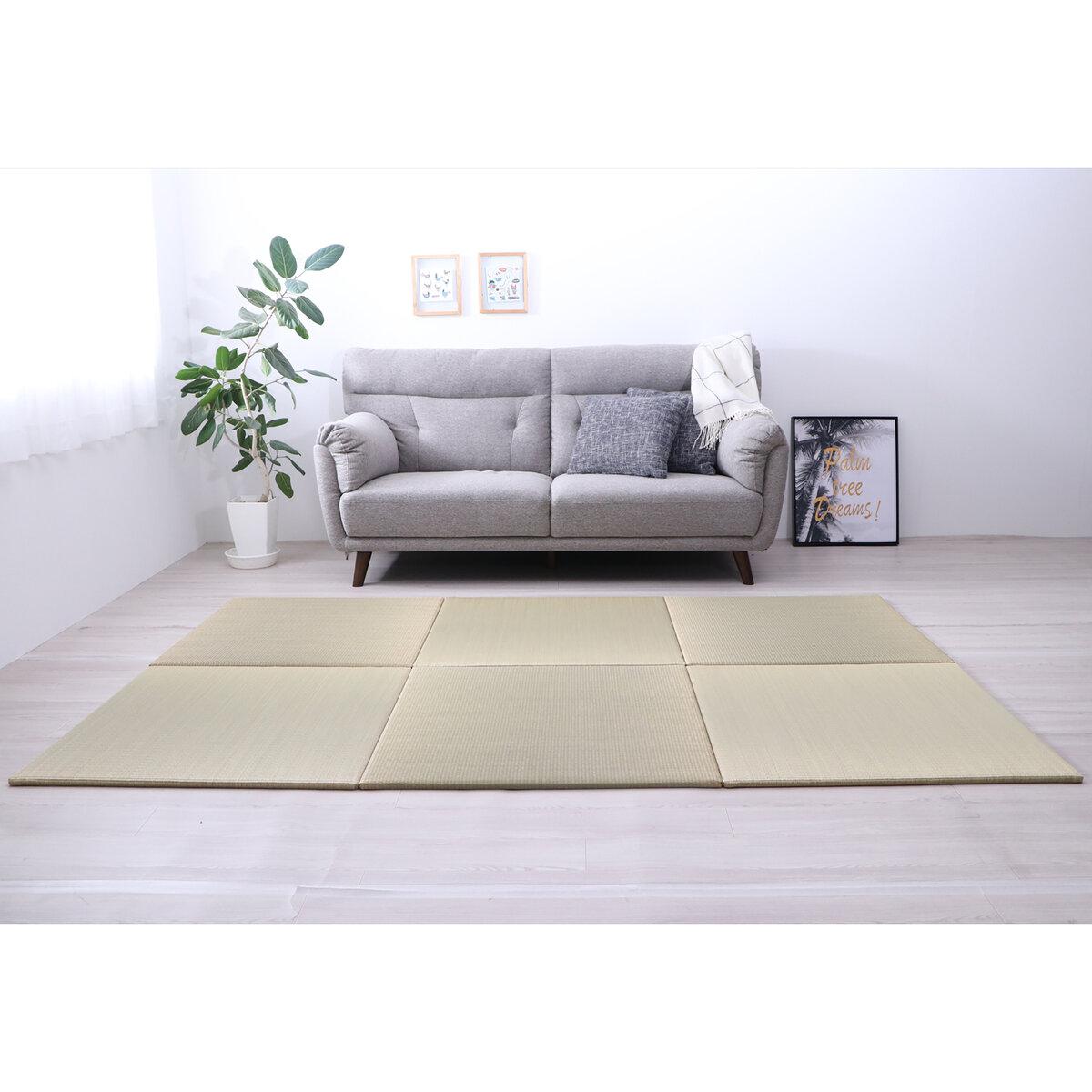 【ポイント5倍!本日限定！お買い物マラソン!い草ユニット ハイハイ畳 6枚セット 82x82x2.2cm ct52597