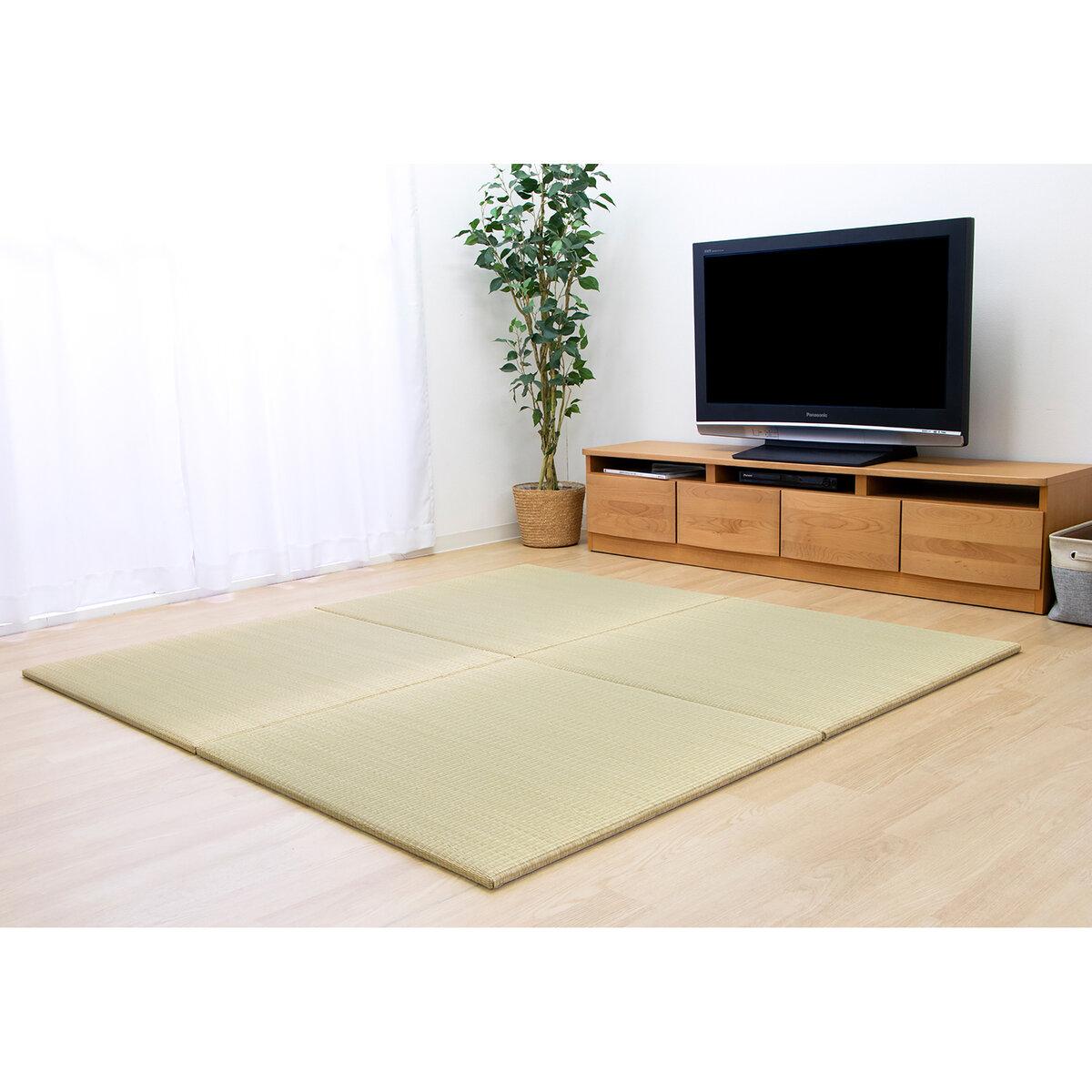 【ポイント5倍!本日限定！お買い物マラソン!い草ユニット ハイハイ畳 4枚セット 82x82x2.2cm ct52596
