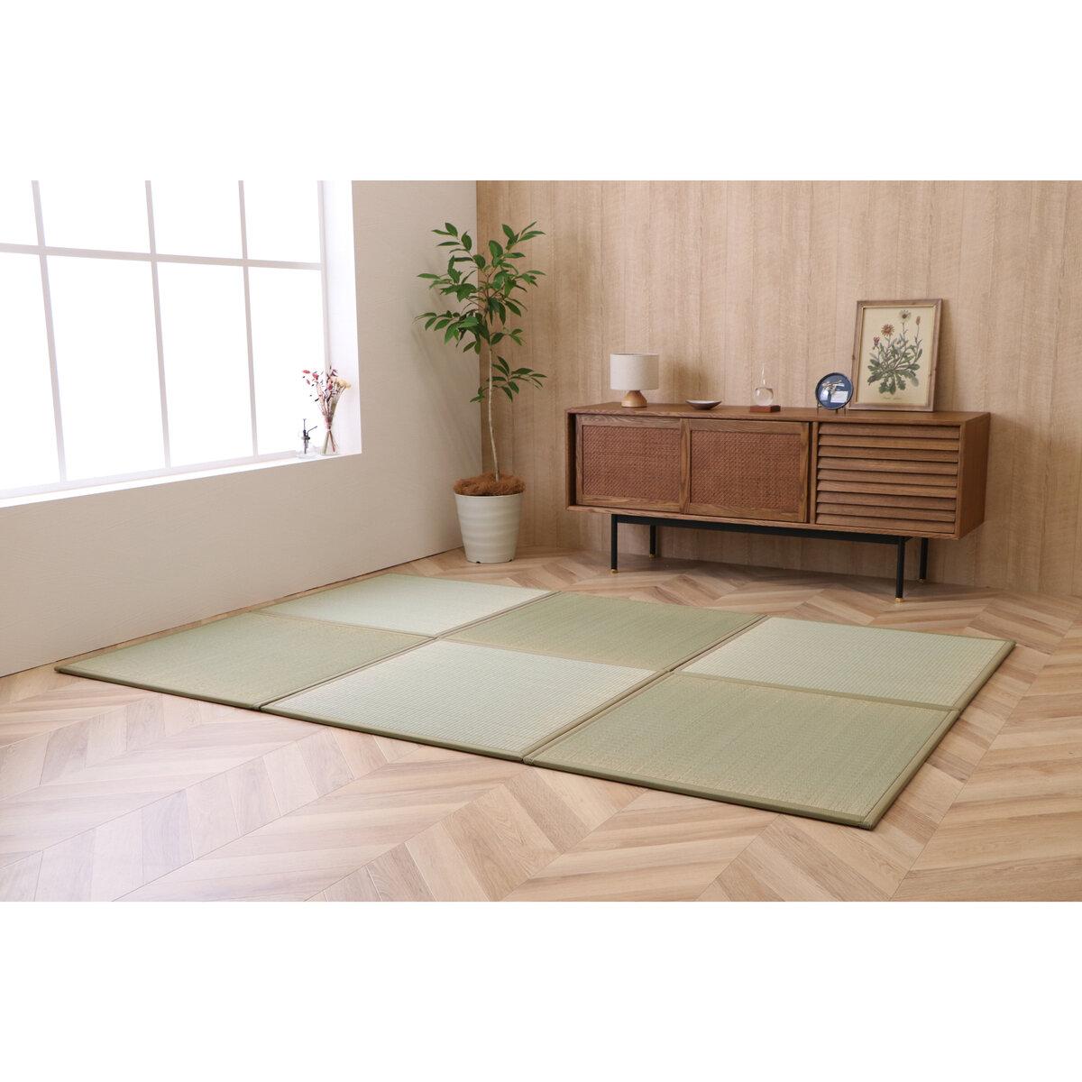 【5と0のつく日限定！ポイント5倍！期間限定】国産い草100％ ユニット畳 あぐら 置き畳 6枚セット ct47..