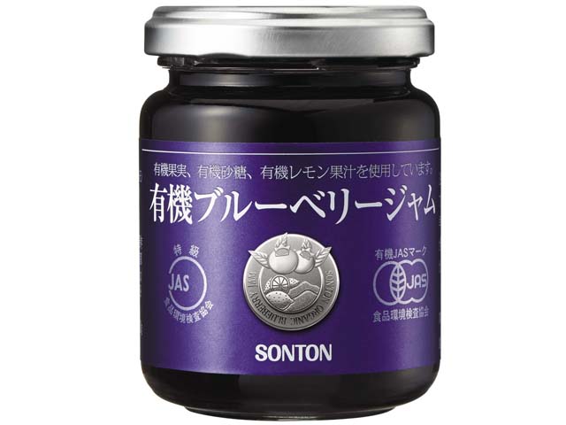 【ポイント5倍！期間限定！】ソントン 有機ブルーベリージャム 瓶 145gx6 KG