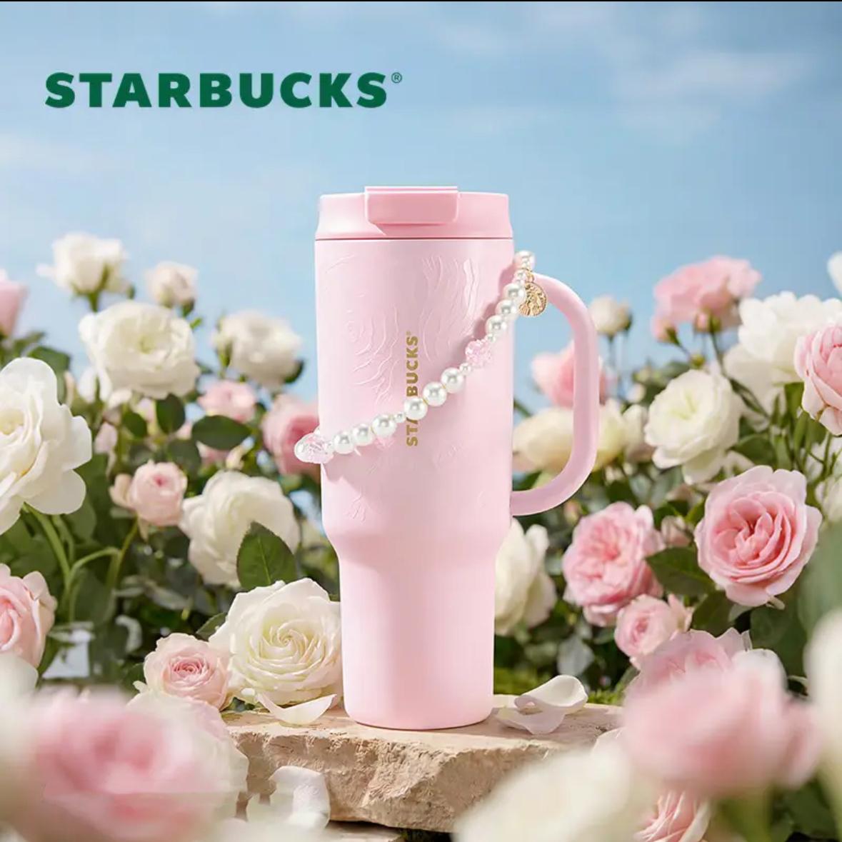 乐天商城 - 【並行輸入品】Starbucks ローズ チェーン ステンレスストローカップ1189ml 海外限定 starbucks STARBUCKS スターバックス スタバ タンブラー
