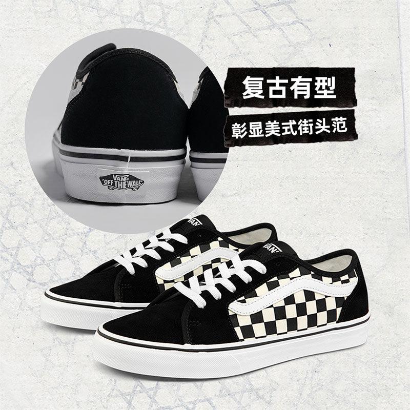 乐天商城 - 【並行輸入品】【ポイント最大9倍!お買い物マラソン！】Vans メンズ ストリート 低トップ スニーカー ブラックホワイト チェッカーボード