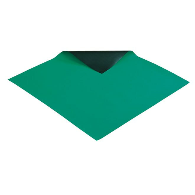 耐磨耗性、耐紫外線性に優れるPVC製マット 補強繊維入りで、マットの伸縮を防止します。 引き裂きや表面の磨耗に強く、床マットとしての使用にも安心です。 外形寸法：1（W）×1（L）m 重量：3.4kg 厚さ：2mm ESD管理値：Rp〈1x...