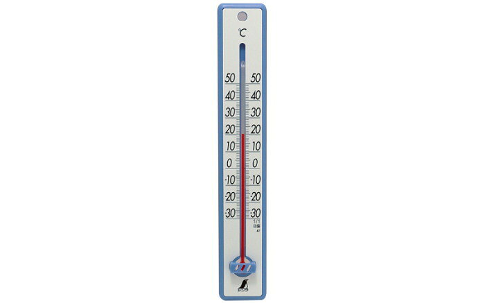 25cm ブルー 読み取りやすい目盛数字を採用しました。 カラフルで、お部屋にアクセントを付けます。 ご家庭・教室・オフィスでの温度管理に。 本体サイズ：250x40x15mm 質量：45g 精度：±1℃ 測定範囲：-30〜50℃目盛：1℃ 材質：本体(ポリスチレン樹脂)メーカー：シンワ測定株式会社 ※発送方法「レターパック」の場合、注文数量により入らない場合がございます。 入らない場合は、宅配便での発送になりますので、予めご理解の上、ご了承ください。