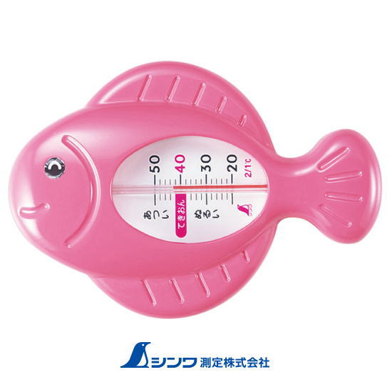 B-8 おさかな 本体サイズ：125x87x23mm 質量：45g バスタイムを楽しくするかわいい温度計です。 本体は抗菌剤を配合し、清潔さを保ちます。 健康管理、赤ちゃんのお風呂の温度管理に。 精度：±2℃ 測定範囲：20〜50℃ 1目盛：2℃ 材質：本体(ポリスチレン樹脂・抗菌剤配合) メーカー：シンワ測定株式会社 ※レターパックは2ヶまでになります。 3つ以上になりますと、宅配便の発送になります。