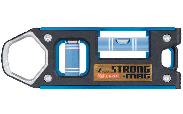 樂天商城 - 73476 仮設工レベル STRONG-MAG 100mm ブルー マグネット付 シンワ測定 SHINWA 水平器