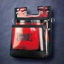 ニックス ADV-201TB-R 鳶職向仕様ツーウェイタイプアドバンガラス革2段腰袋 レッド バリスティックナイロン補強仕上げ KNICKS
