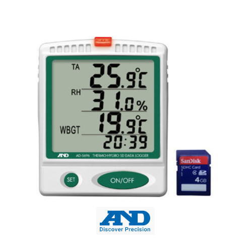 温湿度SDデータレコーダー(記録計) 熱中症指数モニター AD-5696 A＆D エーアンドデイ