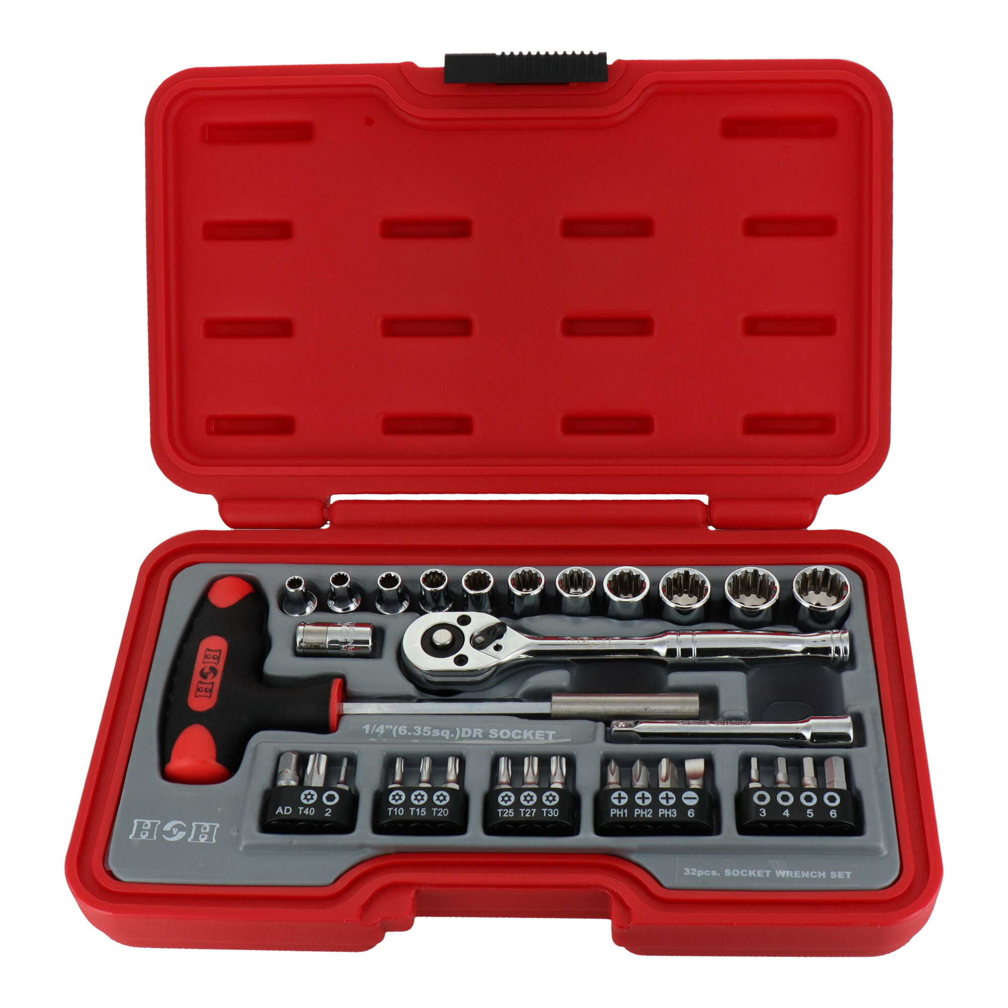 乐天商城 - 32pcs.ソケットレンチセット 6.35mm H-2032 H＆H 三共コーポレーション