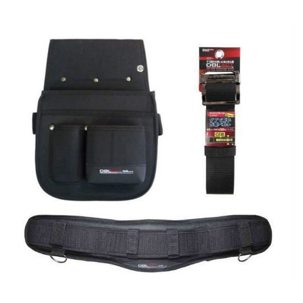 ブラック 釘袋+サポーター+ベルト Lサイズ DT-07-BK-SET DBLTACT