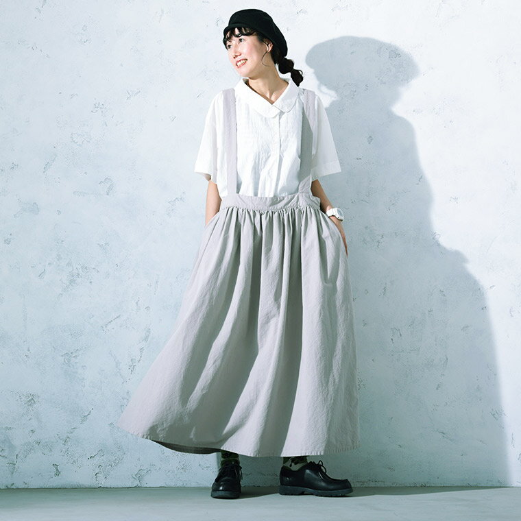［美品］THE RERACS ペンシルスカート サスペンダー グレー 36 THE RERACS CSY KERSEY SUSPENDER PENCIL SKIRT - Altamira