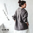 O.W.N セーラー襟のプルオーバーブラウス M/L/LL/3L/4Lサイズ レディース/セーラーカラー/Vネック/長袖/リネン混/麻混/トップス/母の日/プレゼント/ギフト/贈り物