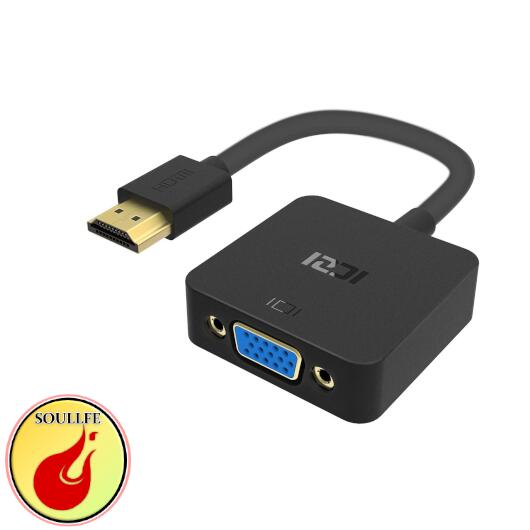 ICZI HDMI-VGA(D-SUB)Ѵץ hdmi Ѵ ץ ֥ ֥å 1080pб HDMI  to VGA ᥹ץ