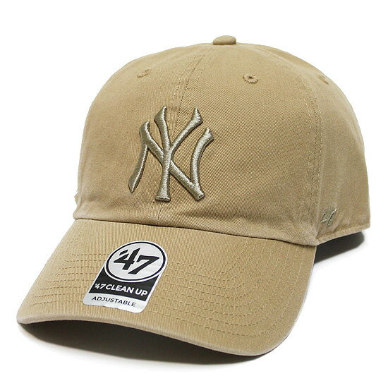 '47 フォーティーセブン ニューヨーク ヤンキース キャップ 帽子 NEWYORK YANKEES '47 CLEAN UP CAP ストリート ベースボール MLB カーブバイザー カーキ