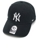 47 キャップ メンズ '47 フォーティーセブン キャップ 帽子 YANKEES '47 CLEAN UP CAP メンズ レディース ヤンキース ストラップバック ブラック 黒