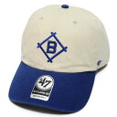 '47 フォーティーセブン ブルックリン ドジャース クリーンナップキャップ 帽子 DODGERS COOPERSTOWN '47 CLEAN UP CAP ベースボール MLB ストラップバック カーブバイザー アイボリー ブルー