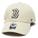 47 キャップ メンズ '47 フォーティーセブン ボストン レッドソックス キャップ 帽子 BOSTON REDSOX '47 CLEAN UP CAP メジャーリーグ MLB カーブバイザー ホワイト系 白系