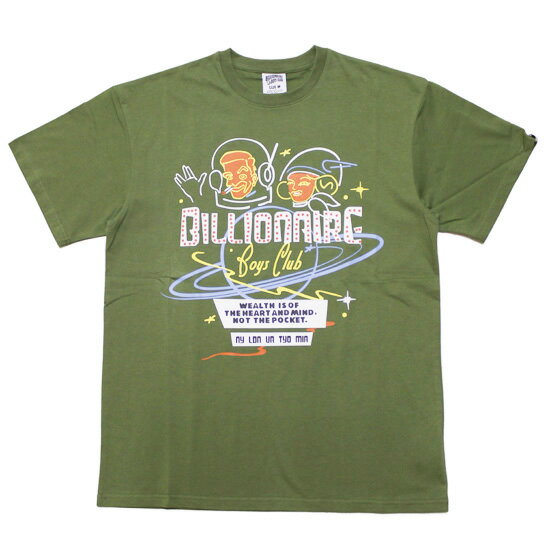BILLIONAIRE BOYS CLUB ビリオネアボーイズクラブ 半袖Tシャツ BB LIGHTS S/S TEE ストリート プリント グリーン系 M L