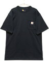 カーハート CARHARTT ポケット半袖Tシャツ WORKWEAR POCKET S/S TEE メンズ レディース USA企画 ベーシック ワーク カジュアル アメカジ ロゴ 無地 ブラック 黒 S M L XL XXL