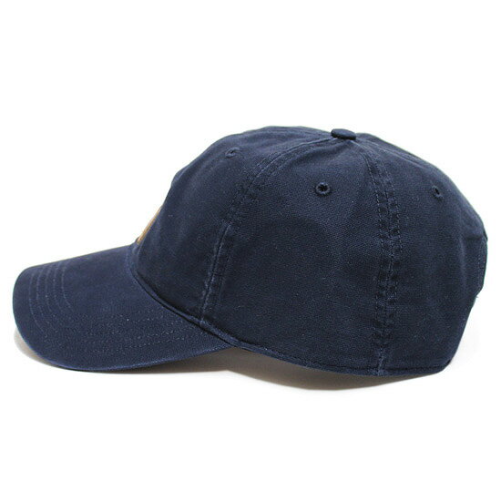 CARHARTT カーハート キャンバス キャップ 帽子 CANVAS CAP ワーク 定番 USA企画 ロゴレザーパッチ ストラップバック ウォッシュ加工 100289 ネイビー 紺