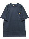 カーハート CARHARTT ポケット半袖Tシャツ WORKWEAR POCKET S/S TEE メンズ レディース USA企画 ベーシック ワーク カジュアル アメカジ ロゴ 無地 ネイビー 紺 S M L XL