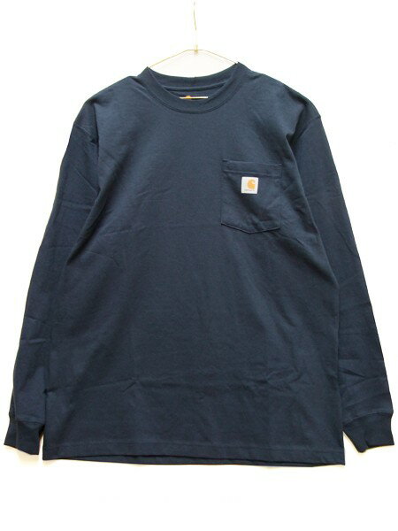 カーハート CARHARTT 長袖ポケットTシャツ WORKWEAR POCKET L/S TEE メンズ レディース USA企画 ベーシック ワーク カジュアル アメカジ ロングスリーブ ロゴ 無地 ネイビー 紺 S M L XL