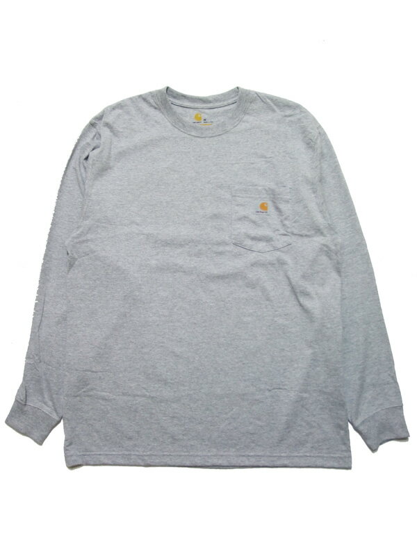 カーハート CARHARTT 長袖ポケットTシャツ WORKWEAR POCKET L/S TEE メンズ レディース USA企画 ベーシック ワーク カジュアル アメカジ ロングスリーブ ロゴ 無地 グレー 灰色 S M L XL