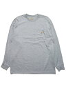 カーハート CARHARTT 長袖ポケットTシャツ WORKWEAR POCKET L/S TEE メンズ レディース USA企画 ベーシック ワーク カジュアル アメカジ ロングスリーブ ロゴ 無地 グレー 灰色 S M L XL