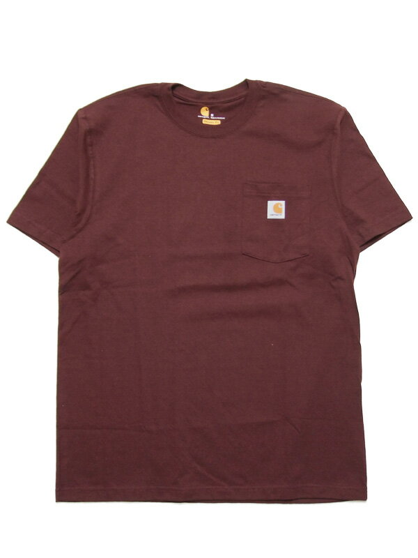 CARHARTT カーハート WORKWEAR POCKET S/S TEE ワークウェア ポケット 半袖Tシャツ K87 メンズ レディース ベーシック アメカジ ロゴ 無地 ワイン系 赤系 S M L XL