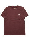 CARHARTT カーハート WORKWEAR POCKET S/S TEE ワークウェア ポケット 半袖Tシャツ K87 メンズ レディース ベーシック アメカジ ロゴ 無地 ワイン系 赤系 S M L XL