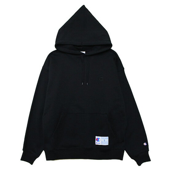 CHAMPION チャンピオン スーパーフリース スウェット パーカー SUPER FLEECE SWEAT HOODIE コーンヘッド ワイドシルエット 裏起毛 USAコットン C3-Y135 ブラック 黒 L XL