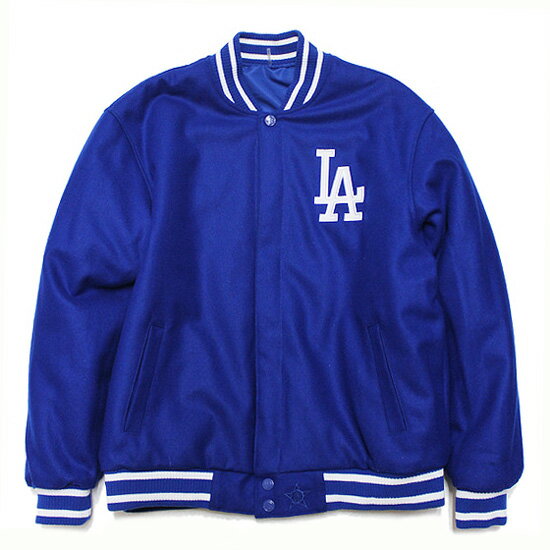 JH DESIGN ジェイエイチデザイン ロサンゼルス ドジャース スタジャン ジャケット LOSANGELS DODGERS REVERSIBLE WOOL JACKET リバーシブル 中綿 ブルー M L XL