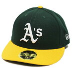 NEW ERA ニューエラ オークランド アスレチックス 5950フィッテドキャップ 帽子 OAKLAND ATHLETICS LP 59FIFTY FITEED CAP カーブバイザー ベースボール MLB グリーン イエロー 緑 黄 7 3/8 7 1/2 7 5/8