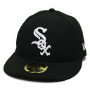 NEW ERA ニューエラ シカゴ ホワイトソックス 5950キャップ 帽子 CHICAGO WHITESOX LP 59FIFTY CAP プレカーブバイザー ロゴ刺繍 MLB ブラック 黒