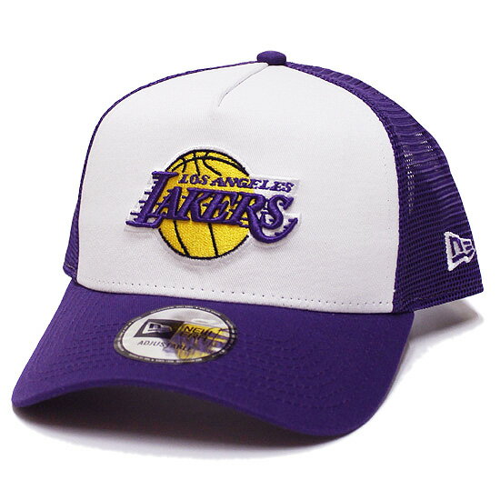 NEW ERA j[G T[X CJ[Y bVLbv LOSANGELES LAKERS 9FORTY A-FRAME TRUCKER CAP oXPbg{[ NBA ShJ zCg p[v