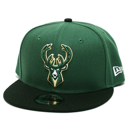 NEW ERA ニューエラ ミルウォーキー バックス 950キャップ MILWAUKEE BUCKS 9FIFTY CAP バスケットボール NBA スナップバック ロゴ刺繍 グリーン ブラック