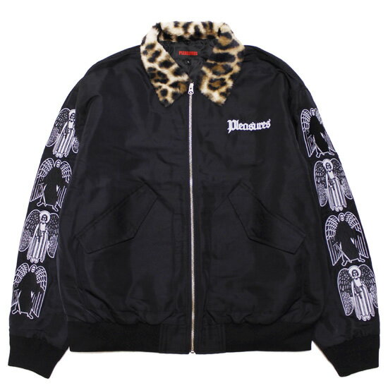 Rakuten - PLEASURES プレジャーズ フライトジャケット ANGEL DEMON FLIGHT JACKET ストリート 天使 悪魔 ワイドシルエット 中綿 ブラック L XL