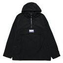 PRO CLUB プロクラブ ナイロンアノラックジャケット NYLON ANORAK PULLOVER JACKET オーバーサイズシルエット ラバーロゴパッチ ブラック 黒 M L XL