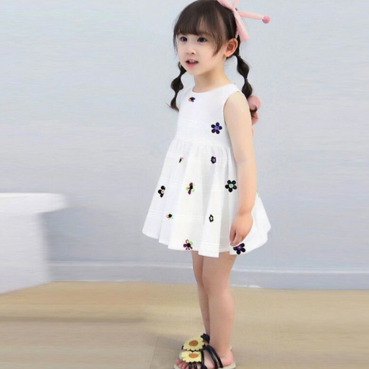 ノースリーブワンピース ミニワンピース フレアワンピース キッズ 夏 子供服 女の...