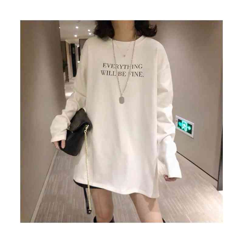 カットソー レディース 長袖 Tシャツ トップス インナー チュニック スリット シンプル 無地 英字 ストレッチ ゆったり オーバーサイズ 大きめ 体型カバー 裏起毛 おしゃれ 柔らかい 暖かい アウター カジュアル お洒落 大人 女性 秋 冬 送料無料 soumnsshop-10021083 FRONT FASHION サンプル画像3