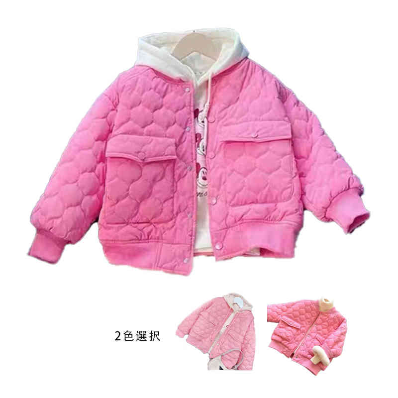 キッズ 秋冬 ショートジャケット 女の子 ブルゾン ジャンパー 中綿ジャケット ジャケット 中綿ブルゾン 丸襟 トップス 中綿 アウター コート 防風(fēng) 防水 おしゃれ 暖かい 防寒 送料無料 無地 シンプル カジュアル おしゃれ