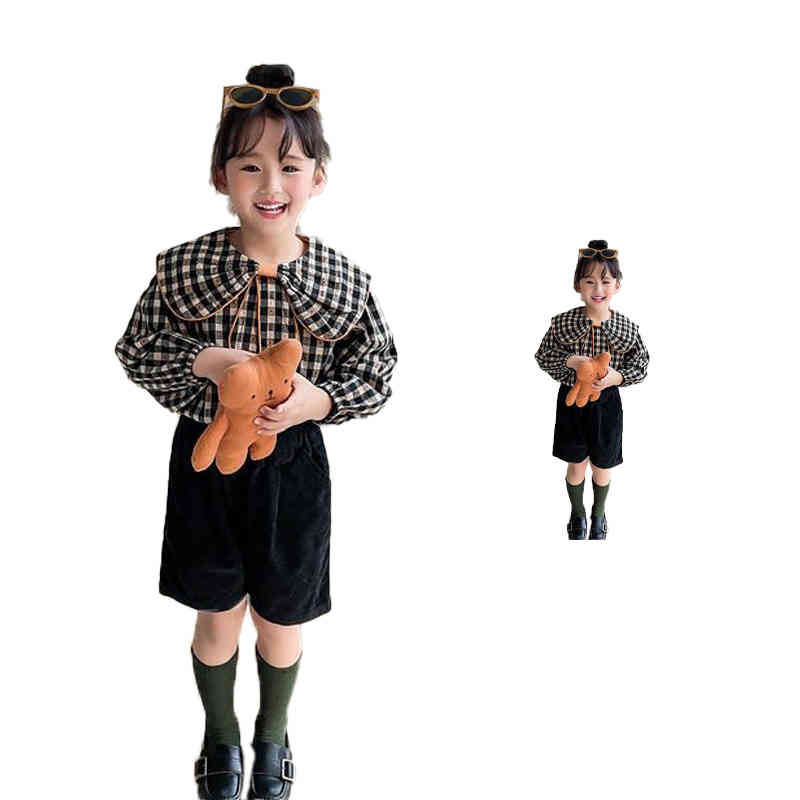 チャック柄ブラウス キッズ 長袖 おしゃれブラウス インナーブラウス フォーマルブラウス 子供ブラウス..