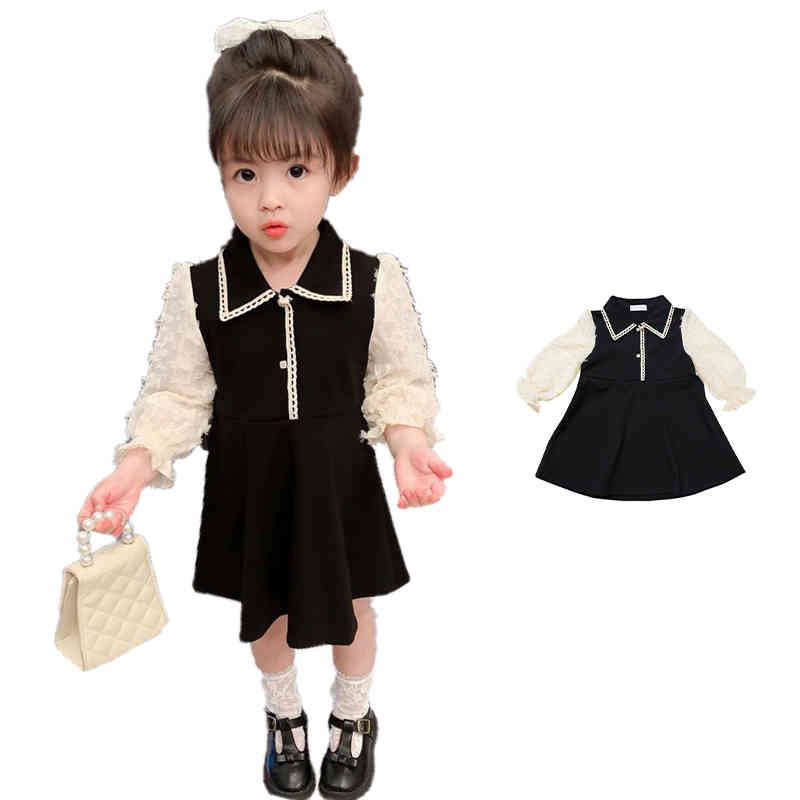 ロングワンピース キッズ 春秋 学院ワンピース おしゃれワンピース お嬢様ワンピース ロング丈 無地 長袖 女の子 子供服 ワンピース シンプル カジュアル おしゃれ 送料無料 おでかけ 普段着