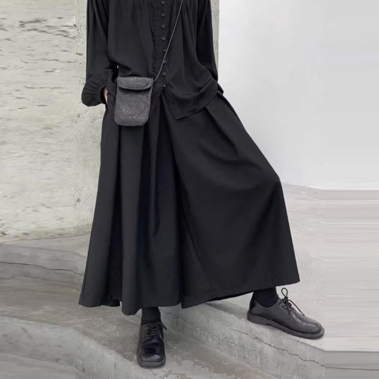 袴パンツ メンズ レディース ワイドパンツ ハカマパンツ 9分丈 スカート風 スカー...